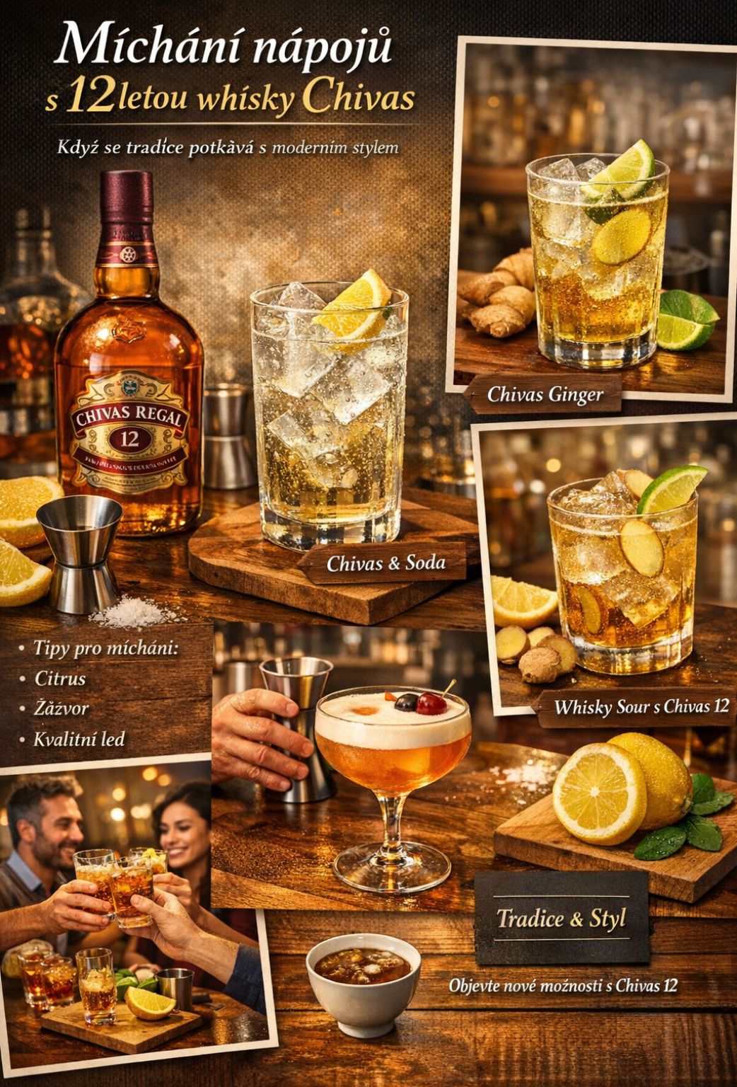 Míchání Drink s 12letou whisky Chivas
