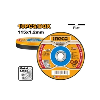 Kotouč řezný kov 115x1,2x22,2mm sada 10ks Ingco 